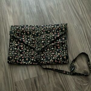 Floral Black gold and red pouch